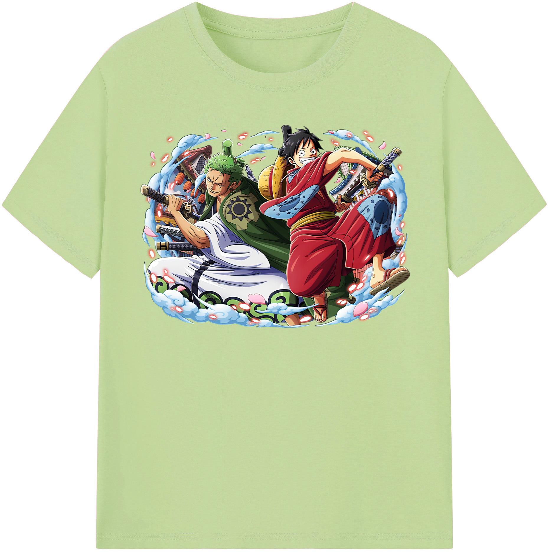 ワンピース モンキー・D・ルフィ ONE PIECE Monkey D. Luffy 綿100％半袖Tシャツ（フロントプリント）